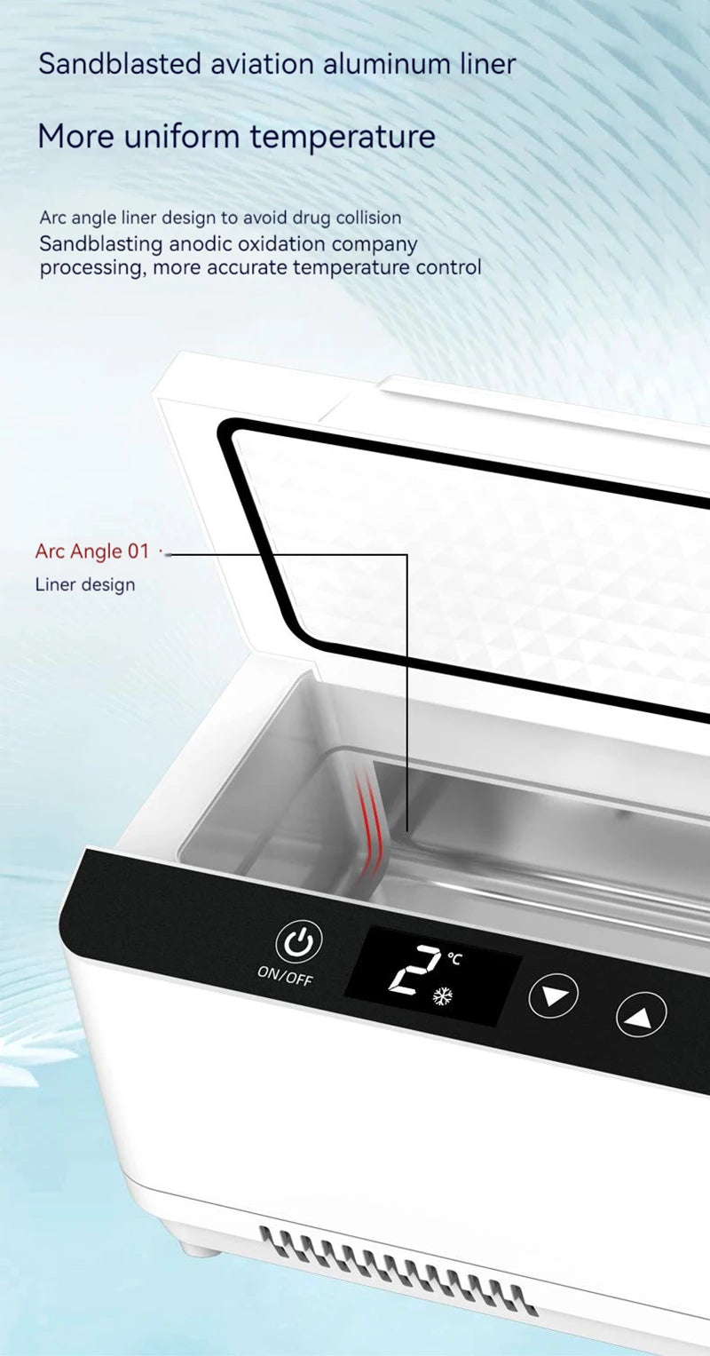 Portable Insulin Cooler - Mini Medical Fridge for Diabetic Supplies with Double Layer Super Capacity, USB/Battery Powered Travel