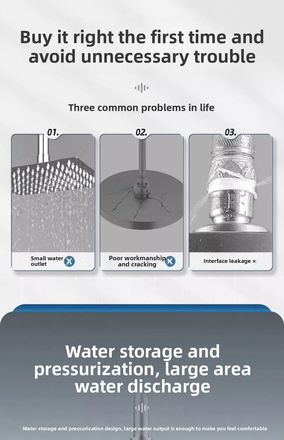 High-Pressure Rain Shower Head - Strong Spray Bathroom Showerhead with Enhanced Water Flow for Refreshing Home Experience