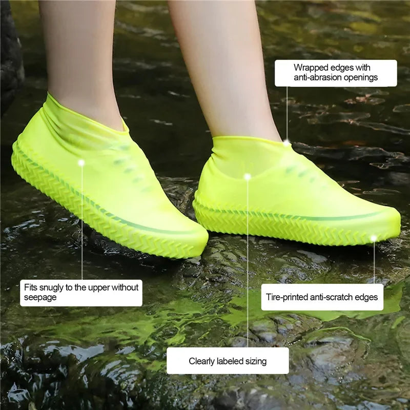 Waterproof Shoe Covers Silicone Anti-Slip Rain Boots Unisex Sneakers Protector for Outdoor Rainy Day Protectors Shoes Cover