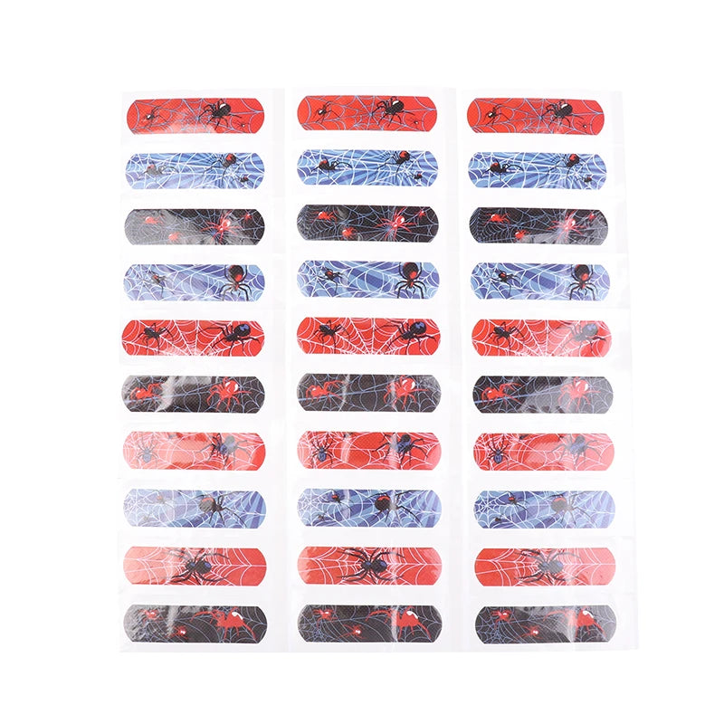 30pcs Cartoon Cute Spider Band Aid Wound Dressing Patch Plaster Skin Tape First Aid Disposable Breathable Adhesive Bandages