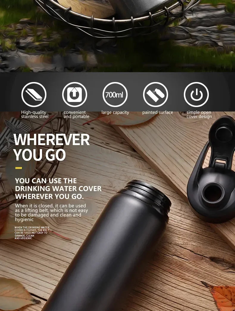 Portable Aluminium Water Bottle Bicycle Riding Drinking Water Bottle Outdoor Sport Travel Mug Metal Stainless Steel Bottle
