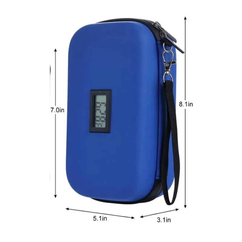 Large Insulin Cooler Travel Case Insulin Cooler Bag Temperature Display Heat Insulation for Diabetic Supplies Medicine Storage