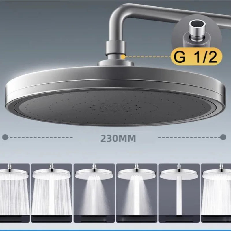High-Pressure Rain Shower Head - Strong Spray Bathroom Showerhead with Enhanced Water Flow for Refreshing Home Experience