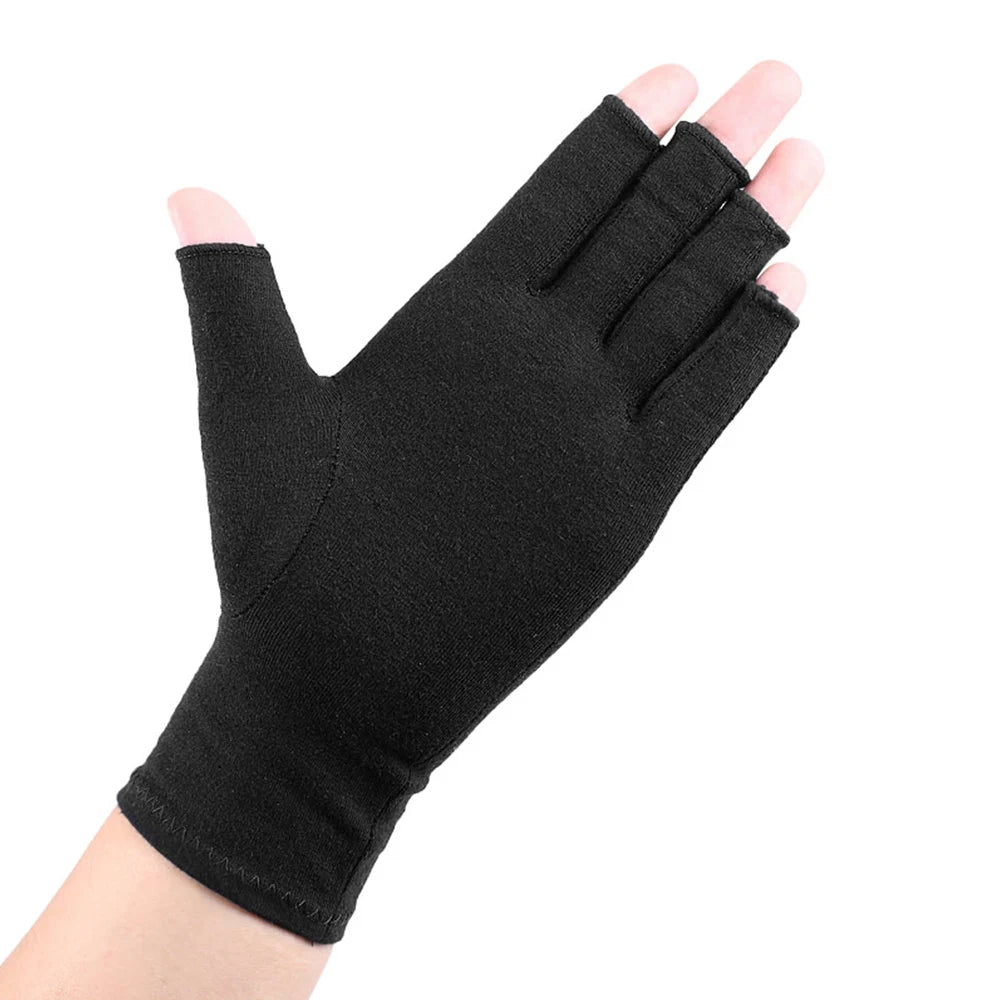 1Pair Copper Arthritis Gloves Half Finger Gloves Fingerless Gloves For Women Compression Gloves For Arthritis,Carpel Tunnel Pain