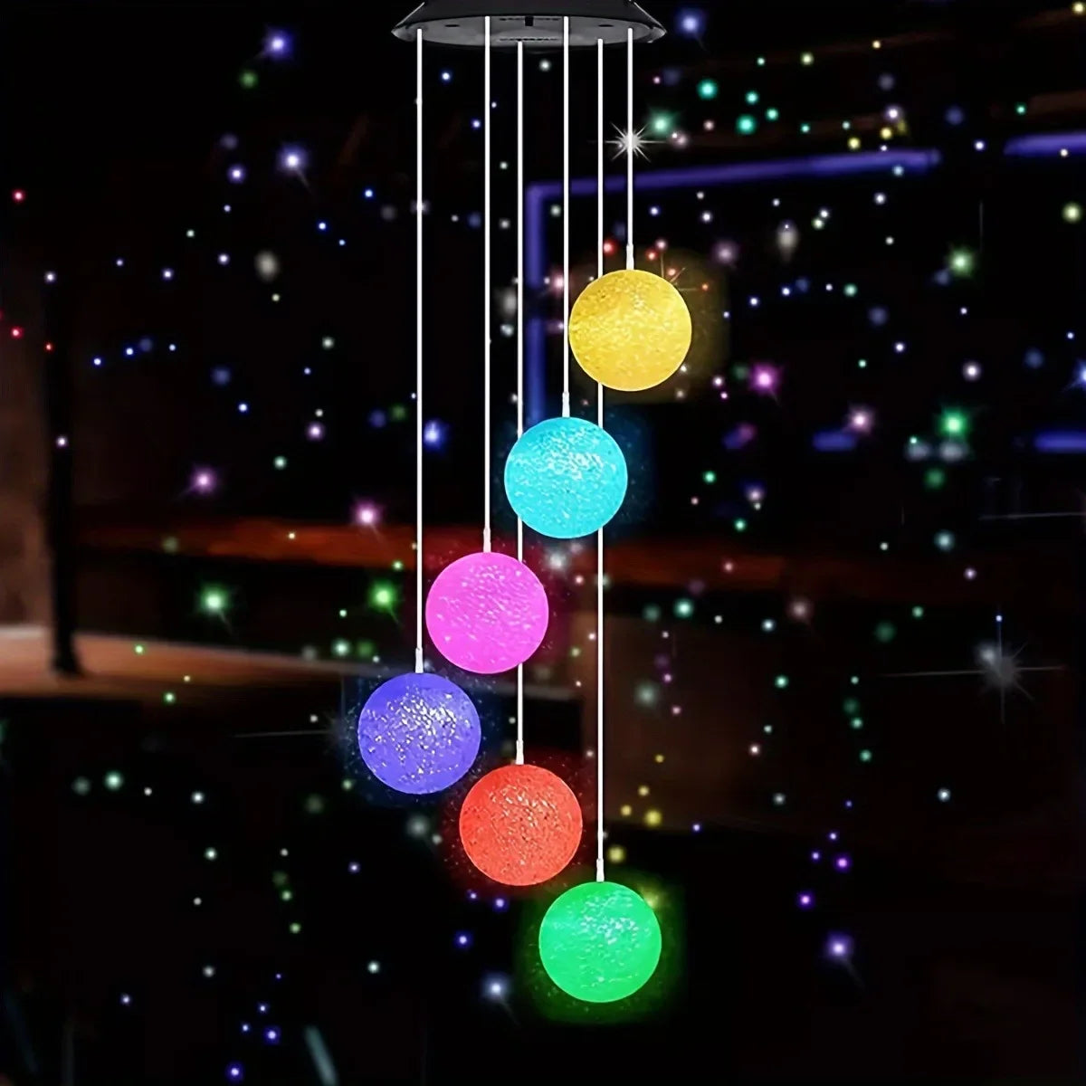 1PC Solar Wind Chime Outdoor, Color Changing Hanging Garden Light, Decorative Solar-Powered Chime Lighting for Patio/Yard