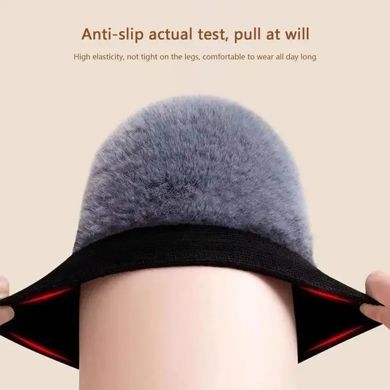Winter Warm Knee Sleeves Adjustable Strap Soft Comfortable Imitate Rabbit Fur-Like Fabric Knee Covers for Leg Warmer