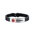 Diabetic Medical Alert ID Bangles Adjustable Silicone Band Bracelets for Men Woman Kids SOS Jewelry 8.3Inch