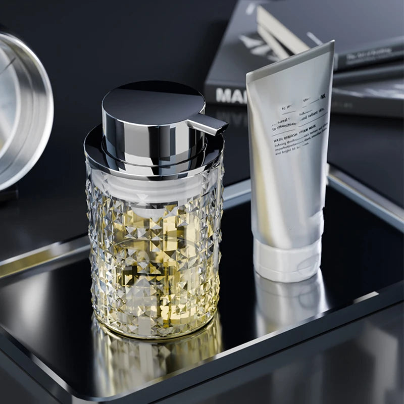 Foam Soap Dispenser Plastic Light Luxury Liquid Soap Bottle Bathroom Shampoo Lotion Filling Bottle Foaming Soap Pump Jar