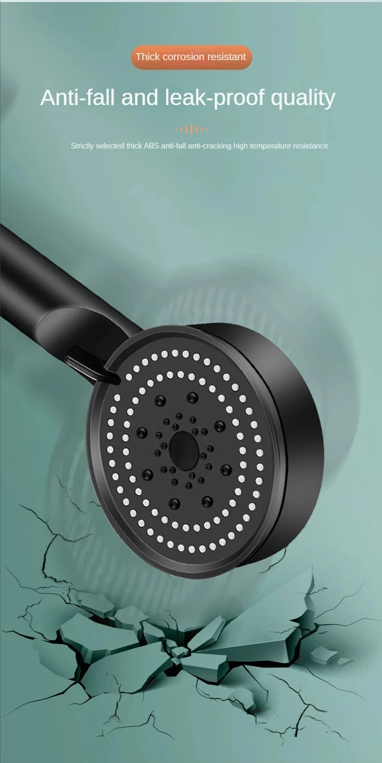 High Pressure Handheld Shower Head 5 Modes Adjustable Shower Heads Water Saving Spa Shower Head Sprayer Bathroom Accessory