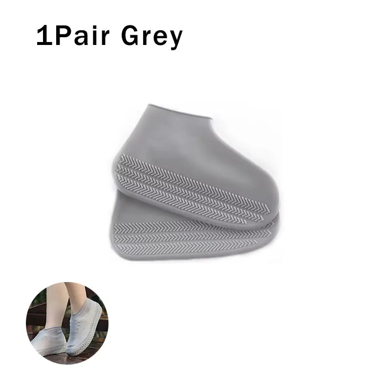 Reusable Waterproof Rain Shoes Covers Silicone Outdoor Shoe Covers Walking Shoes Latex Shoe Covers Non-slip Rain Boots Covers