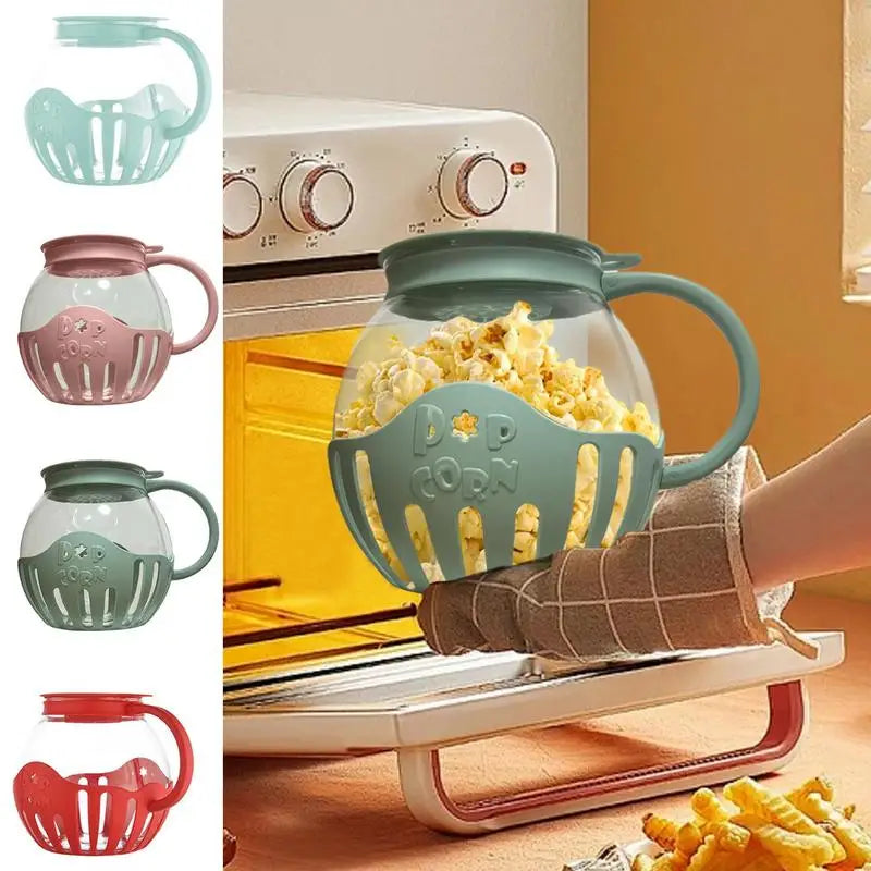 Microwave Popcorn Popper Popcorn Bucket Microwave Bowls Mini Machine Safe Borosilicate Glass Popcorn Maker