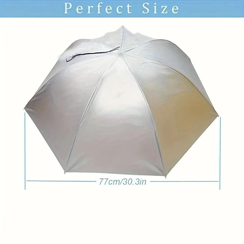 Fishing Umbrella Hat – Head - mounted Sunshade for Outdoors. Large, Foldable, All - Weather. Reinforced Windproof, Wide Canopy,