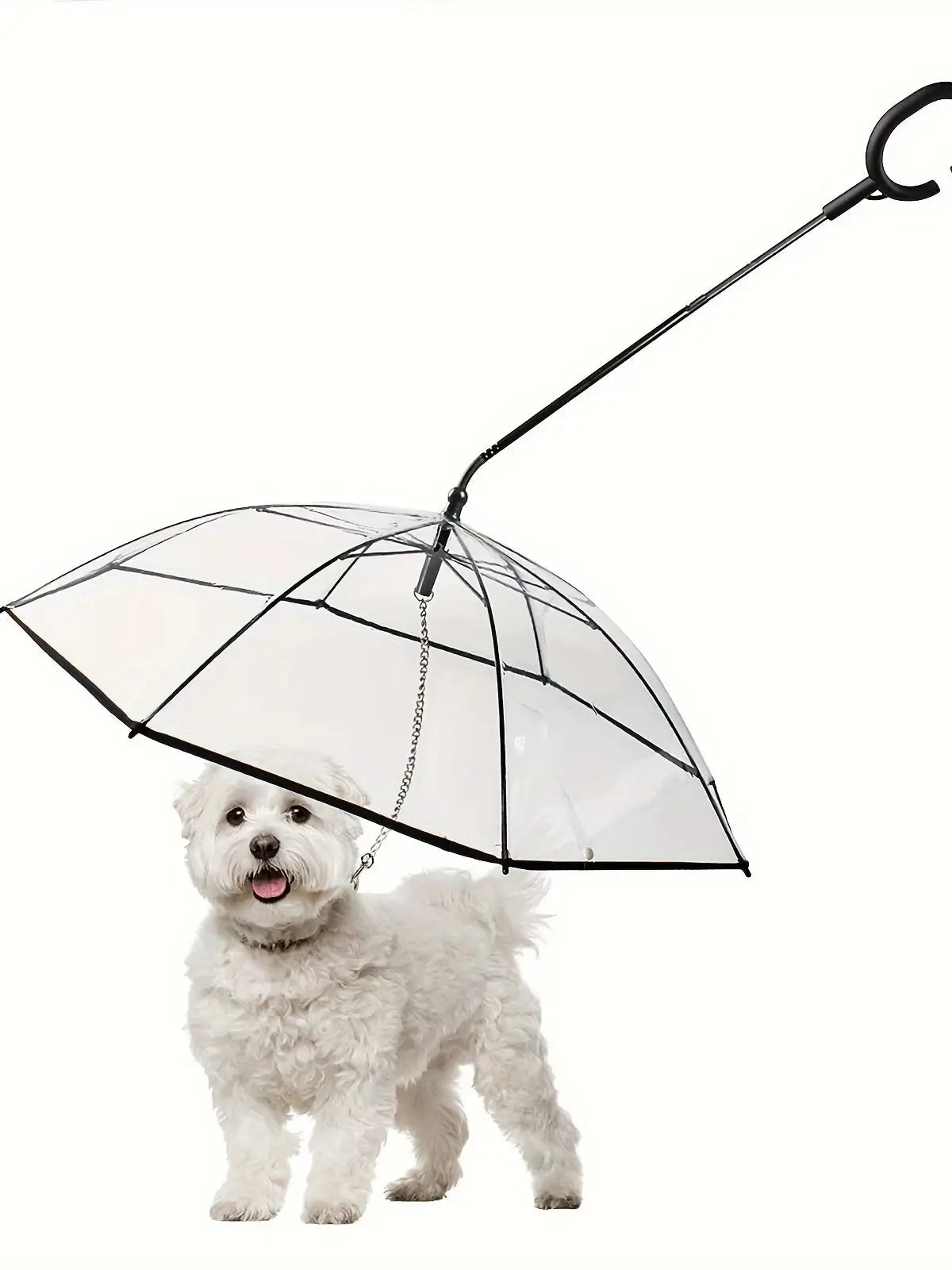 Hot-selling foldable pet umbrella with adjustable angle and transparent C-shaped handle for dogs