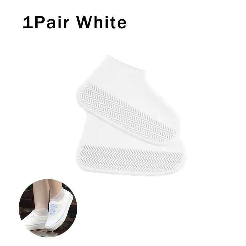 Reusable Waterproof Rain Shoes Covers Silicone Outdoor Shoe Covers Walking Shoes Latex Shoe Covers Non-slip Rain Boots Covers