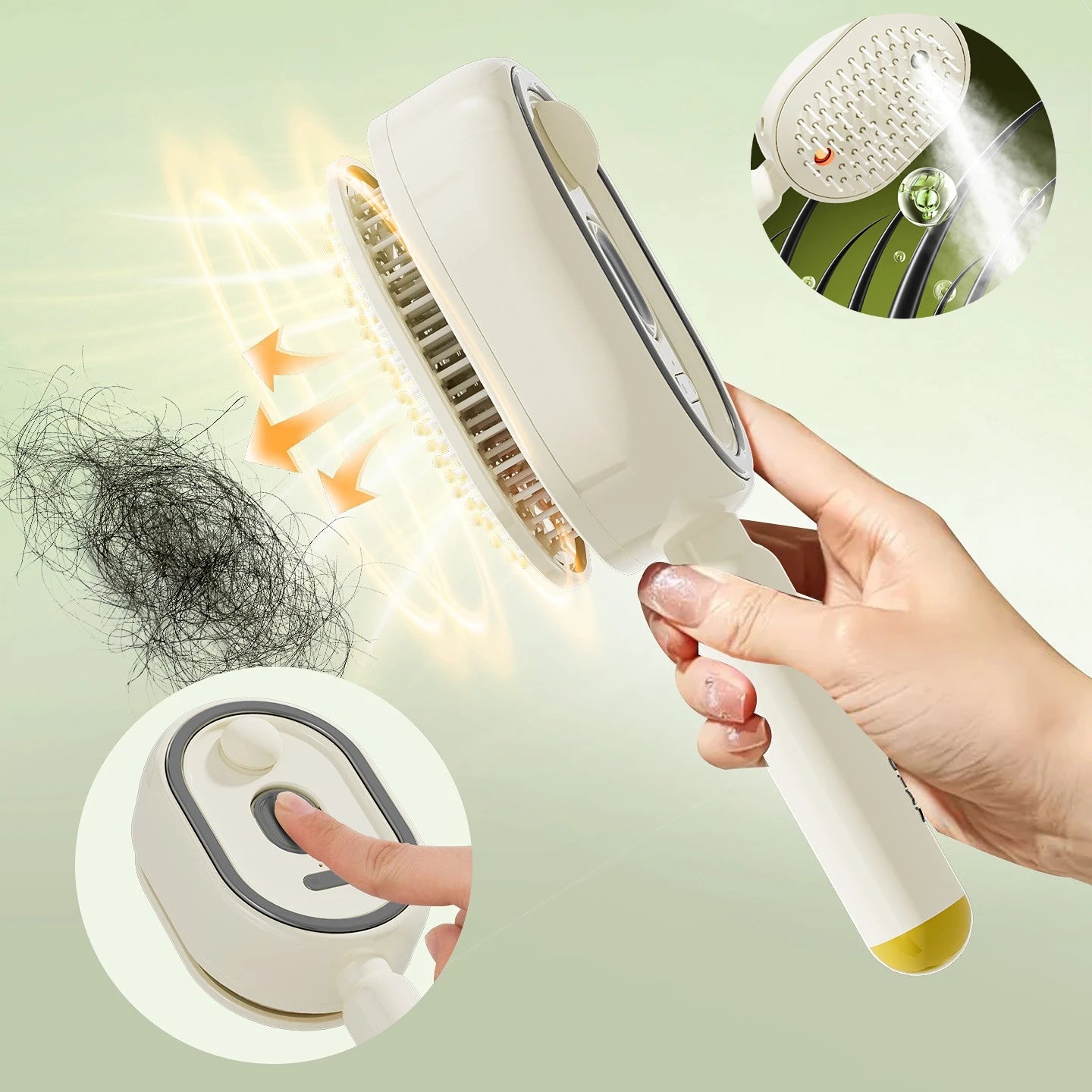 Electric Spray Hair Brush With Water Spray Air Cushions Steam Massage Comb Rechargeable Smoothing Styling Frizz Control Brush