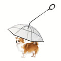 Hot-selling foldable pet umbrella with adjustable angle and transparent C-shaped handle for dogs