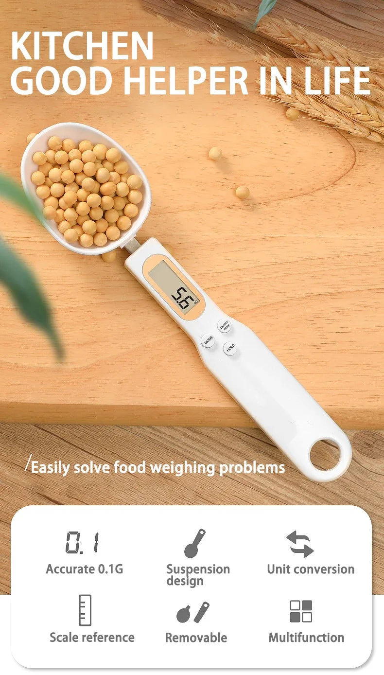 500g/0.1g Scale Weighing Spoon Kitchen Electronic Scale LCD Display Digital Weight Measuring Spoon Digital Spoon Scale Tool
