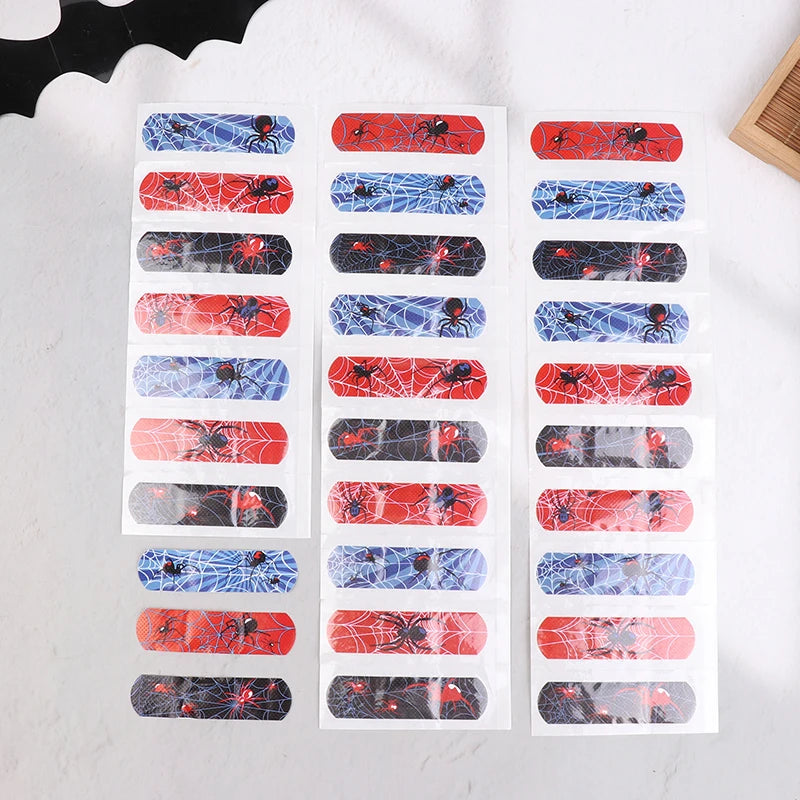 30pcs Cartoon Cute Spider Band Aid Wound Dressing Patch Plaster Skin Tape First Aid Disposable Breathable Adhesive Bandages