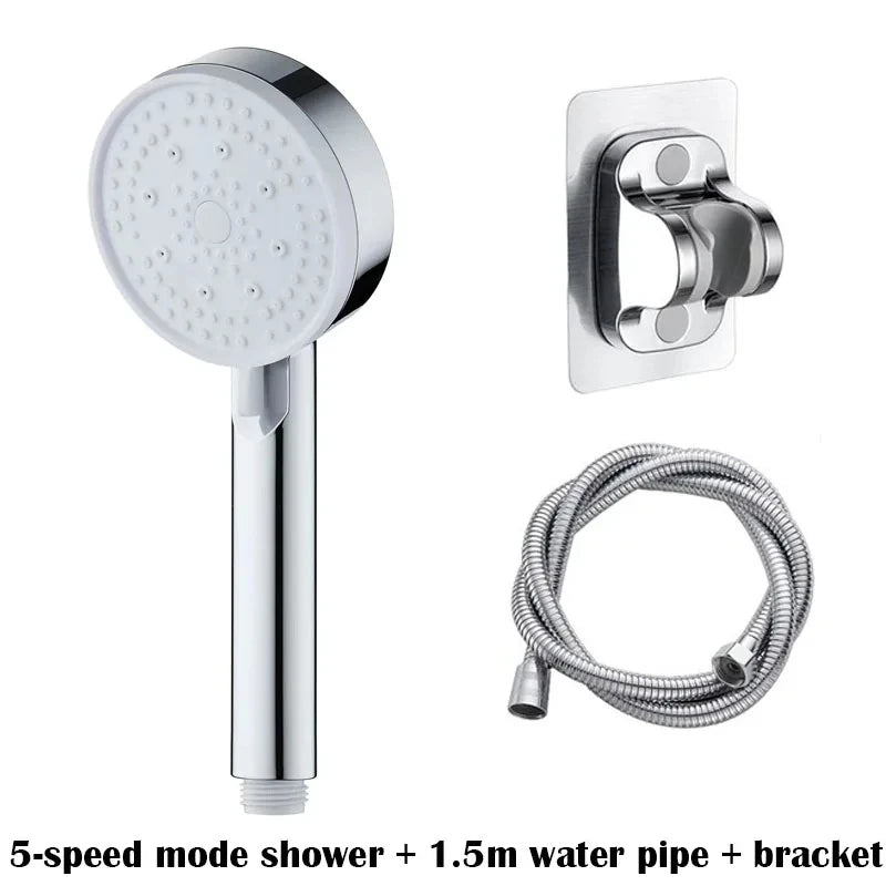 High Pressure Handheld Shower Head 5 Modes Adjustable Shower Heads Water Saving Spa Shower Head Sprayer Bathroom Accessory