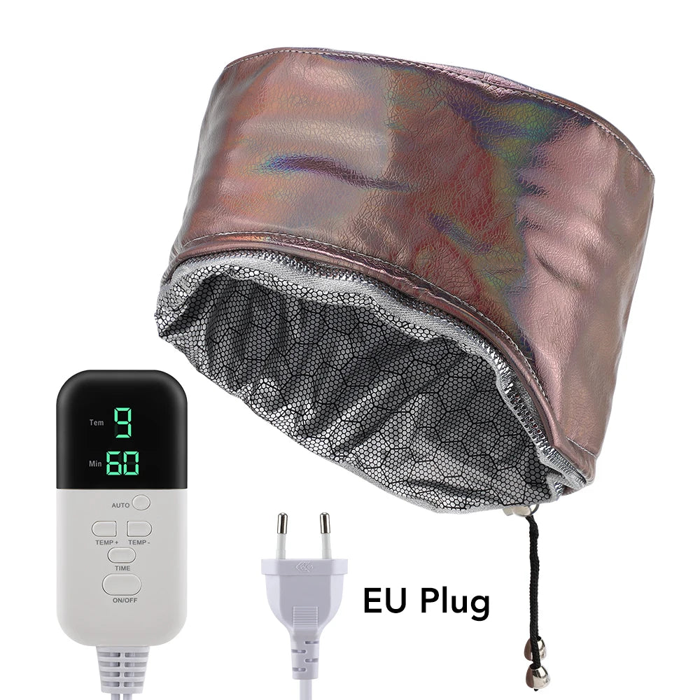 Hair Steamer For Deep Conditioning Thermal Heat Cap 9-Level 5 Timer Electric Thermal Hat Waterproof Salon Hair SPA Steamer Cap