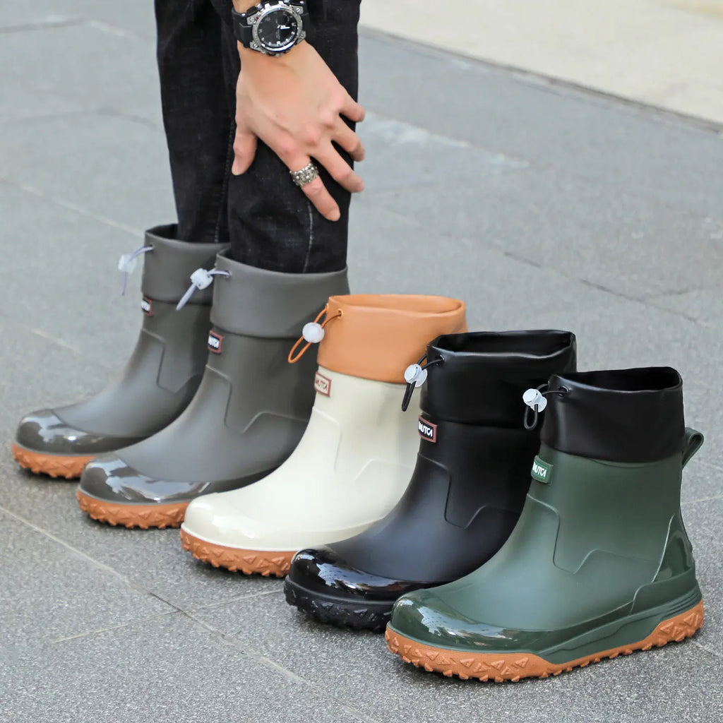 Fishing water shoes for men waterproof anti-slip  wear-resistant rain boots rain shoes, 2026 new style kitchen work rubber shoes