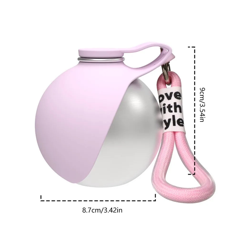 Stainless Steel Dog Water Bottle with Silicone Bowl Leak Proof Pet Drinking Bottle for Dogs Cats Walking Hiking Travel Use