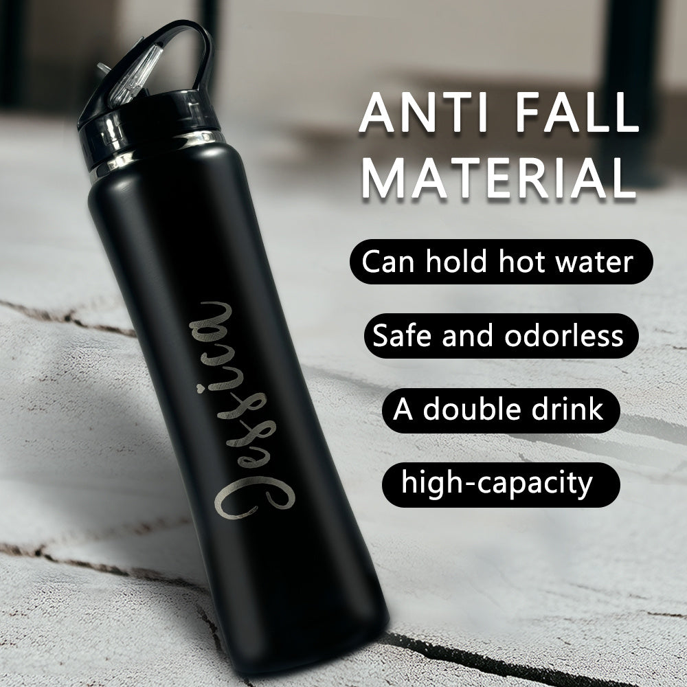 Personalized Insulated Stainless Steel Water Bottle with Straw, Engraved Fitness & Cycling Bottle, Perfect Gift for Men Women
